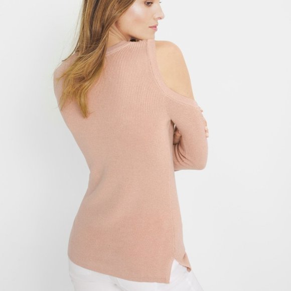 WHBM Braided Detail Cold Shoulder Sweater Top - Picture 3 of 16